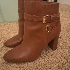 Ralph Lauren Tan Leather Ankle Boots